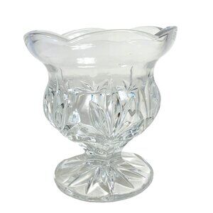 Royal Limited Crystal Tulip Candy Dish Pedestal Candle Holder VTG Hand Cut Vase